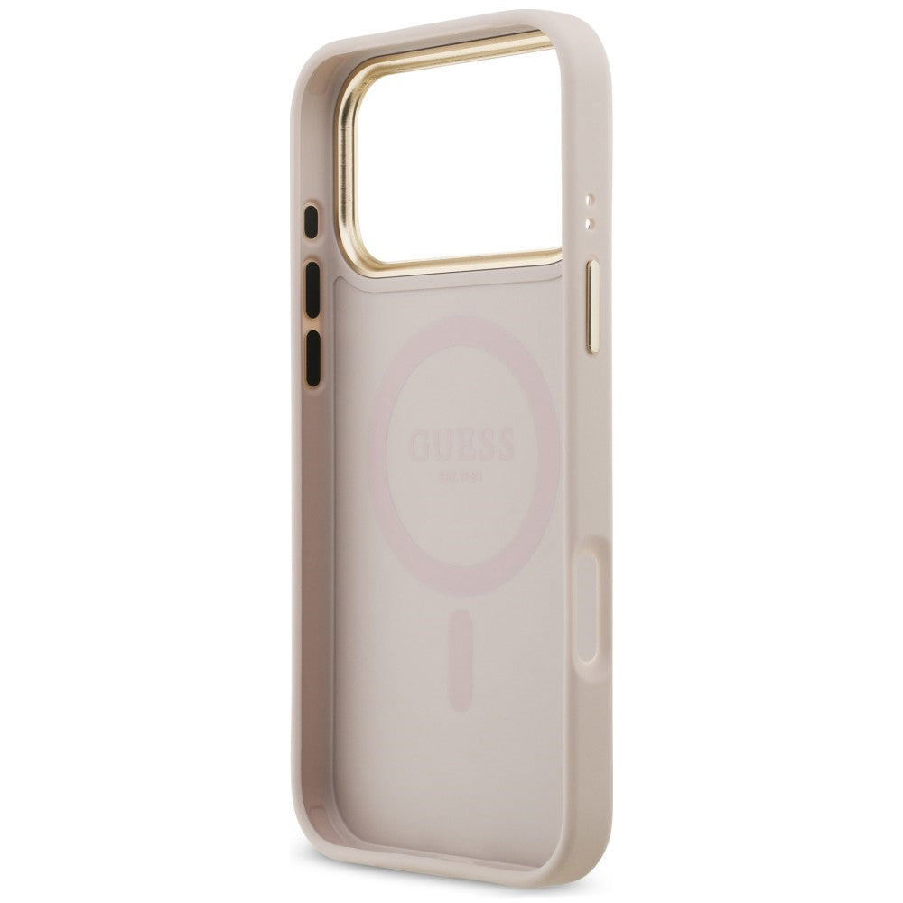 MagSafe-Hülle für Apple iPhone 18 Pro Max / 17 Pro Max, Guess, 4G Strass Logo, Rosa