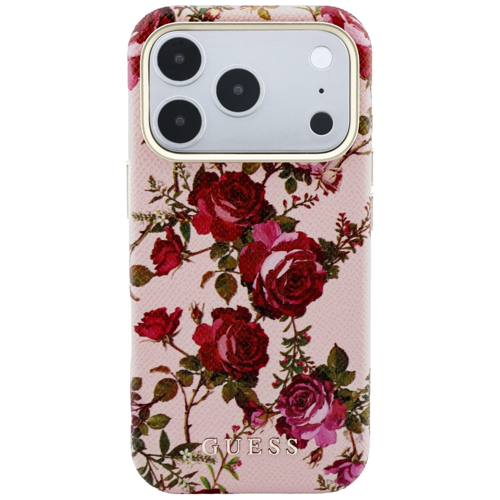MagSafe-Hülle für Apple iPhone 18 Pro Max / 17 Pro Max, Guess, Blossom Roses Print, Rosa