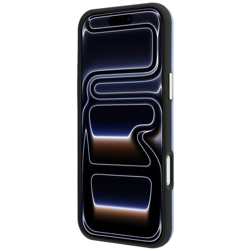 MagSafe-Hülle für Apple iPhone 18 Pro Max / 17 Pro Max, Guess, genarbtes rundes Strass-Logo, Blau