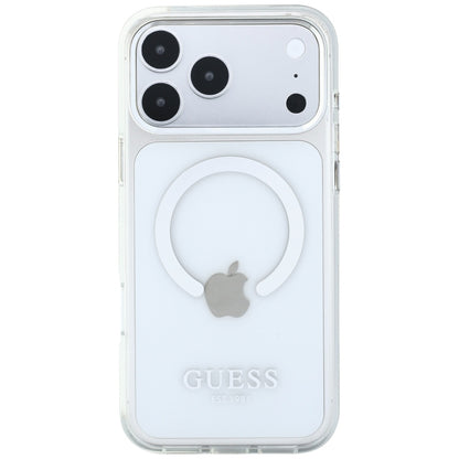 MagSafe-Hülle für Apple iPhone 18 Pro Max / 17 Pro Max, Guess, Metal Outline, Silber