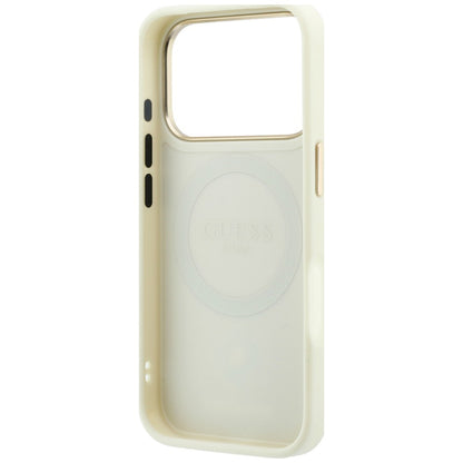 MagSafe-Hülle für Apple iPhone 18 Pro Max / 17 Pro Max, Guess, Peony 4G Small Logo, Beige