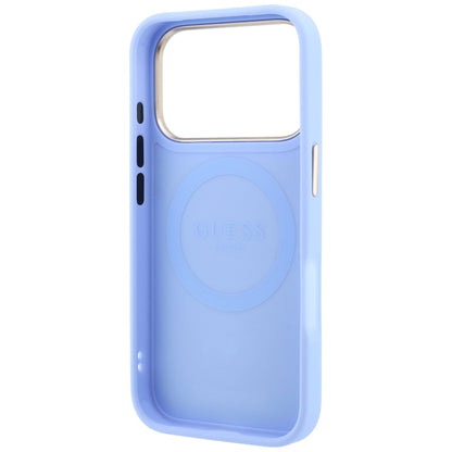 MagSafe Case for Apple iPhone 18 Pro Max / 17 Pro Max, Guess, Peony 4G Small Logo, Blue