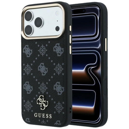 MagSafe-Hülle für Apple iPhone 18 Pro Max / 17 Pro Max, Guess, Peony 4G Small Logo, Schwarz