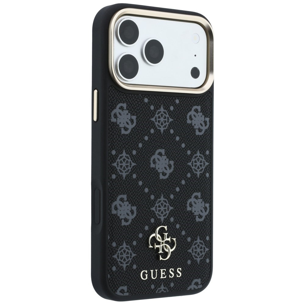 MagSafe-Hülle für Apple iPhone 18 Pro Max / 17 Pro Max, Guess, Peony 4G Small Logo, Schwarz