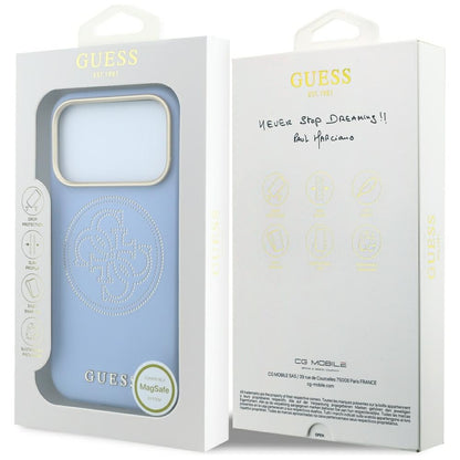 MagSafe-Hülle für Apple iPhone 18 Pro Max / 17 Pro Max, Guess, Perforated 4G, Blau