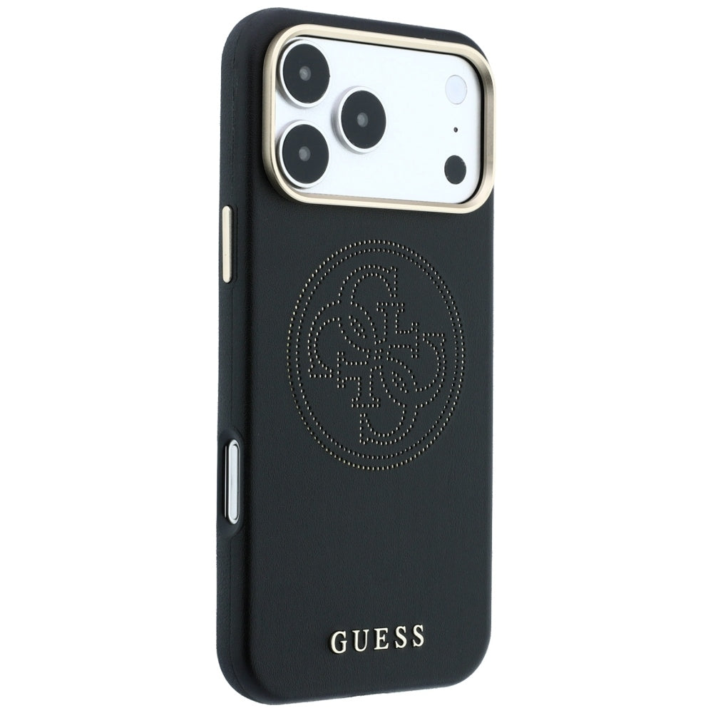 MagSafe-Hülle für Apple iPhone 18 Pro Max / 17 Pro Max, Guess, Perforated 4G, Schwarz