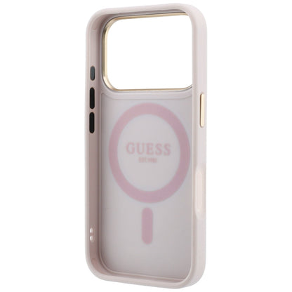 MagSafe-Hülle für Apple iPhone 18 Pro Max / 17 Pro Max, Guess, Ring Stand Classic Logo, Rosa