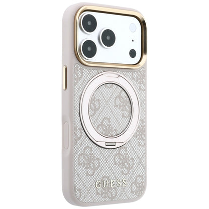 MagSafe-Hülle für Apple iPhone 18 Pro Max / 17 Pro Max, Guess, Ring Stand Classic Logo, Rosa