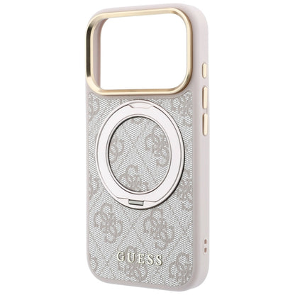 MagSafe-Hülle für Apple iPhone 18 Pro Max / 17 Pro Max, Guess, Ring Stand Classic Logo, Rosa