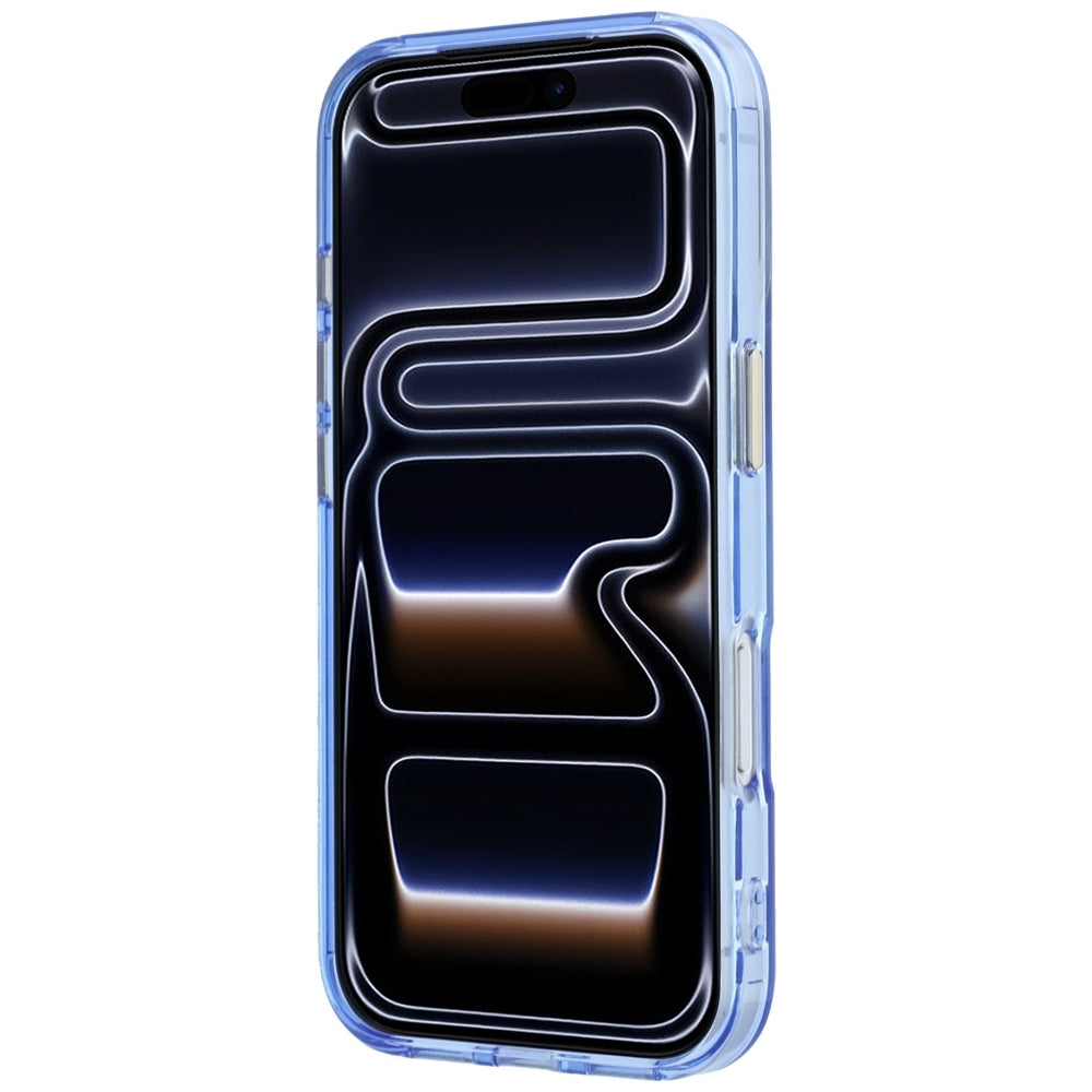 MagSafe-Hülle für Apple iPhone 18 Pro Max / 17 Pro Max, Guess, Ring Stand Script Metall-Logo, Blau