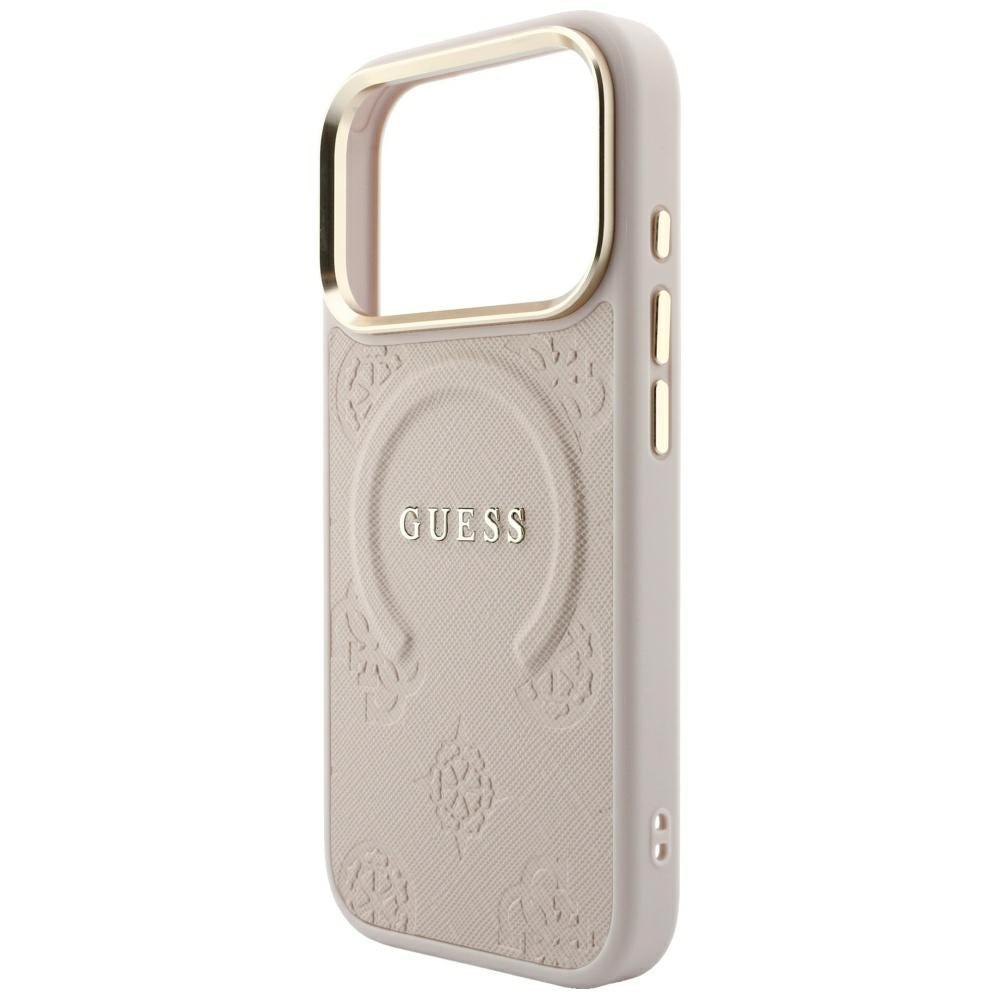 MagSafe-Hülle für Apple iPhone 18 Pro Max / 17 Pro Max, Guess, Saffiano Peony Ring, Rosa