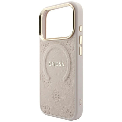 MagSafe-Hülle für Apple iPhone 18 Pro Max / 17 Pro Max, Guess, Saffiano Peony Ring, Rosa
