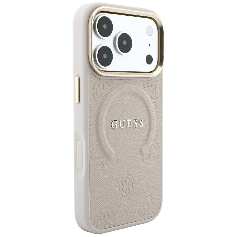 MagSafe-Hülle für Apple iPhone 18 Pro Max / 17 Pro Max, Guess, Saffiano Peony Ring, Rosa