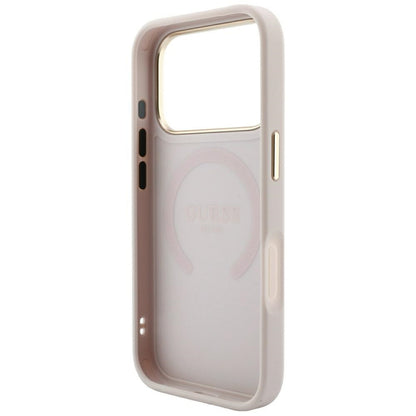 MagSafe-Hülle für Apple iPhone 18 Pro Max / 17 Pro Max, Guess, Saffiano Peony Ring, Rosa