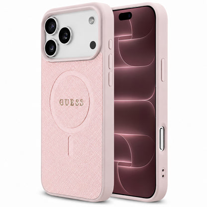 MagSafe-Hülle für Apple iPhone 18 Pro Max / 17 Pro Max, Guess, Saffiano, Rosa