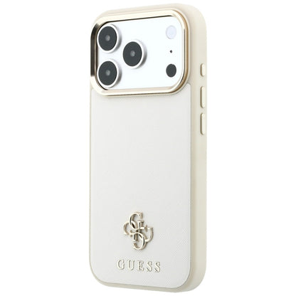 MagSafe Case for Apple iPhone 18 Pro Max / 17 Pro Max, Guess, Saffiano Small 4G Classic, Beige