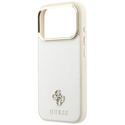 MagSafe Case for Apple iPhone 18 Pro Max / 17 Pro Max, Guess, Saffiano Small 4G Classic, Beige