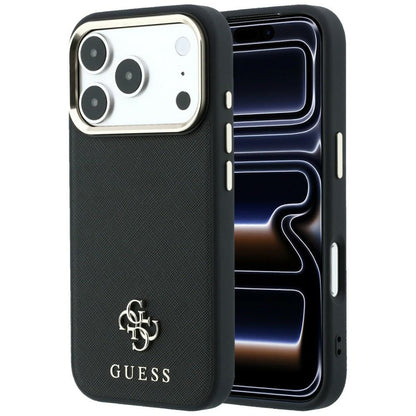 MagSafe Case for Apple iPhone 18 Pro Max / 17 Pro Max, Guess, Saffiano Small 4G Classic, Black