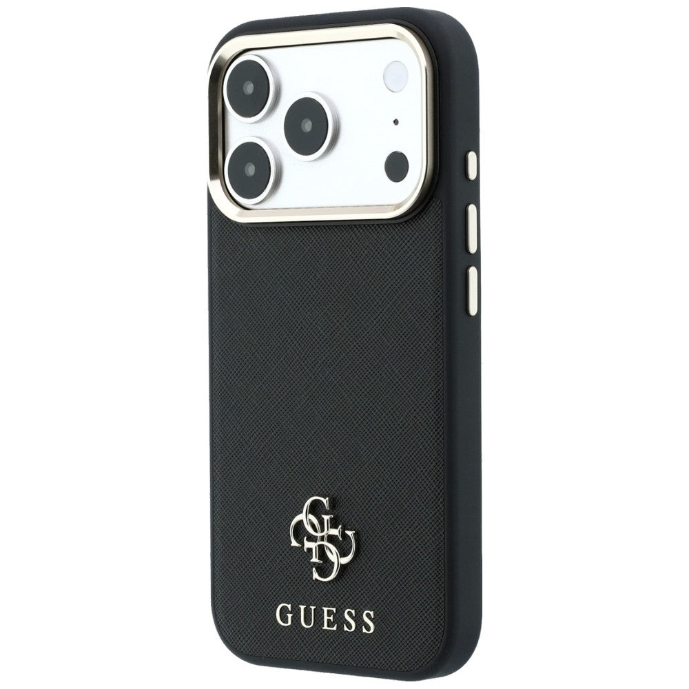 MagSafe Case for Apple iPhone 18 Pro Max / 17 Pro Max, Guess, Saffiano Small 4G Classic, Black