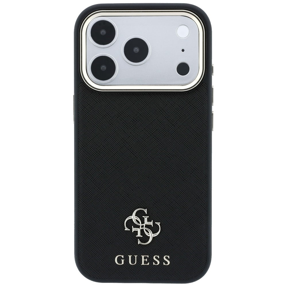 MagSafe Case for Apple iPhone 18 Pro Max / 17 Pro Max, Guess, Saffiano Small 4G Classic, Black