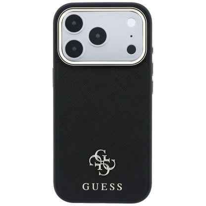 MagSafe Case for Apple iPhone 18 Pro Max / 17 Pro Max, Guess, Saffiano Small 4G Classic, Black