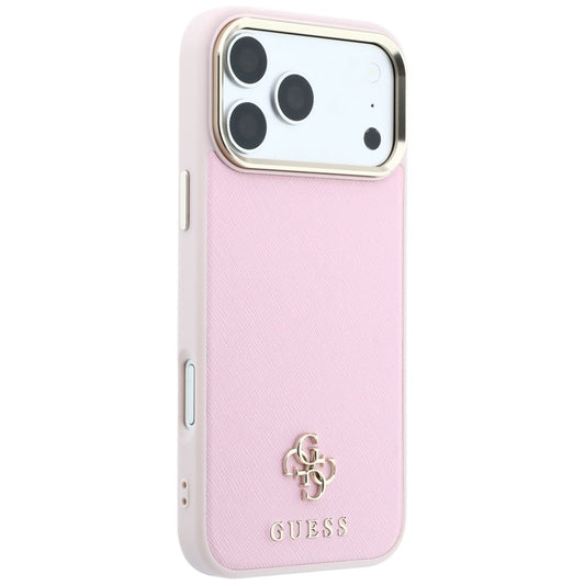 MagSafe-Hülle für Apple iPhone 18 Pro Max / 17 Pro Max, Guess, Saffiano Small 4G Classic, Rosa
