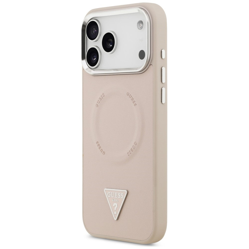 MagSafe Case for Apple iPhone 18 Pro Max / 17 Pro Max, Guess, Triangle Logo, Pink