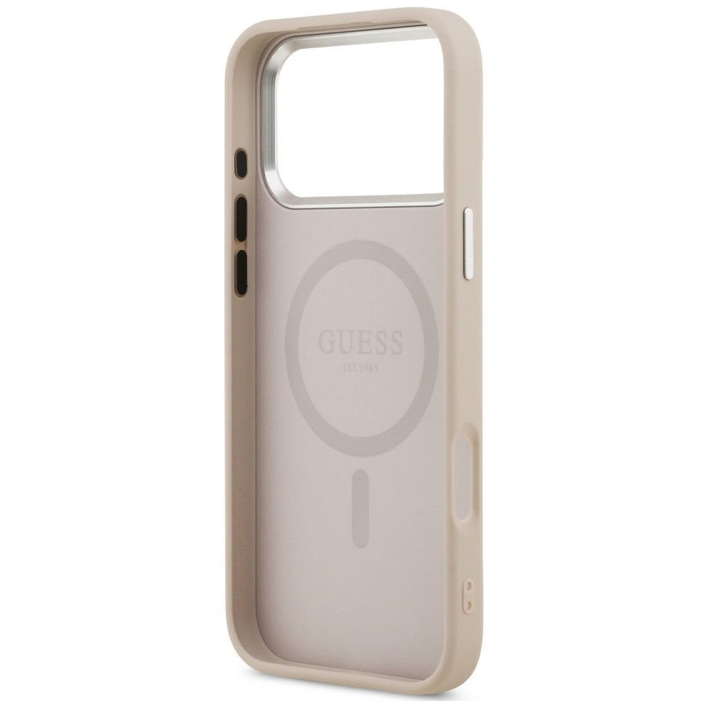 MagSafe Case for Apple iPhone 18 Pro Max / 17 Pro Max, Guess, Triangle Logo, Pink