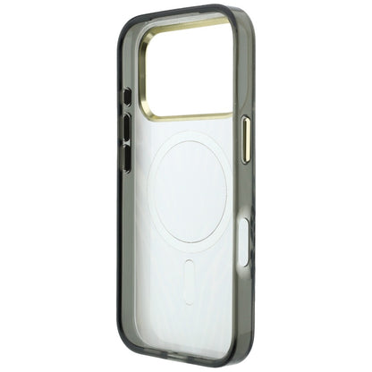 MagSafe Case for Apple iPhone 18 Pro Max / 17 Pro Max, Guess, Zebra Glitter Triangle Logo, Silver