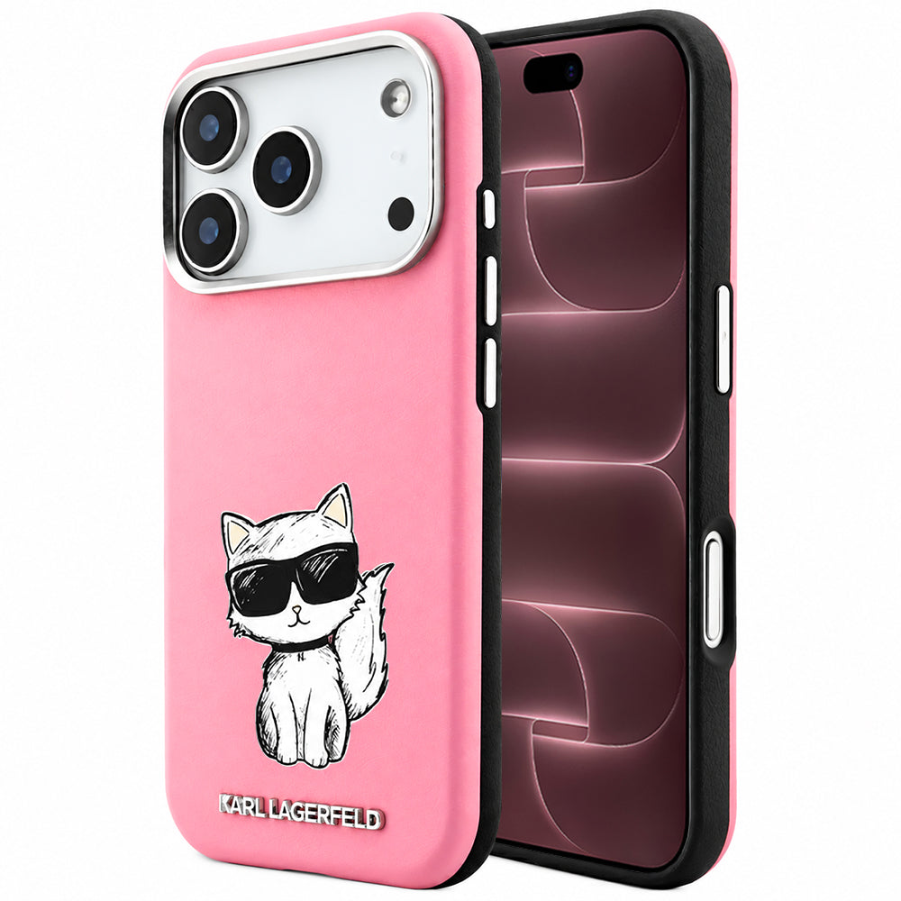 MagSafe Case for Apple iPhone 18 Pro Max / 17 Pro Max, Karl Lagerfeld, Choupette Sketch, Pink
