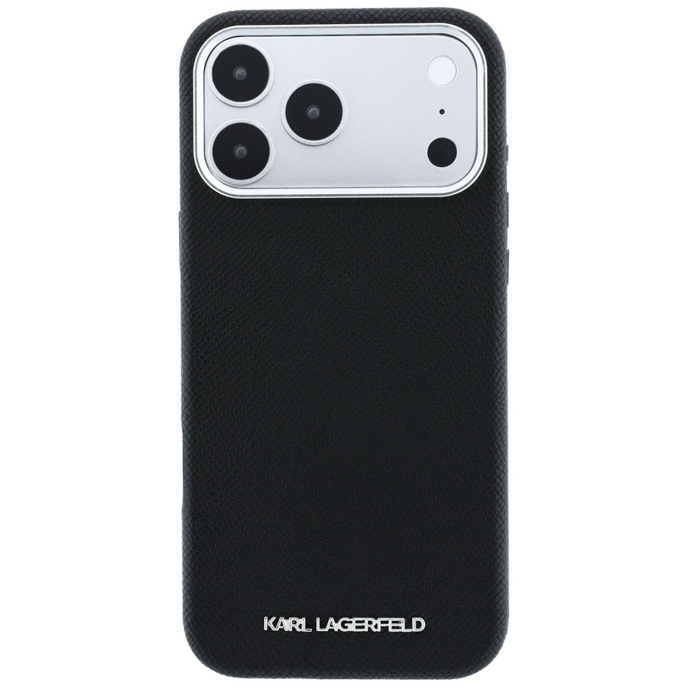 MagSafe-Hülle für Apple iPhone 18 Pro Max / 17 Pro Max, Karl Lagerfeld, Geprägtes Verlängertes Logo, Schwarz