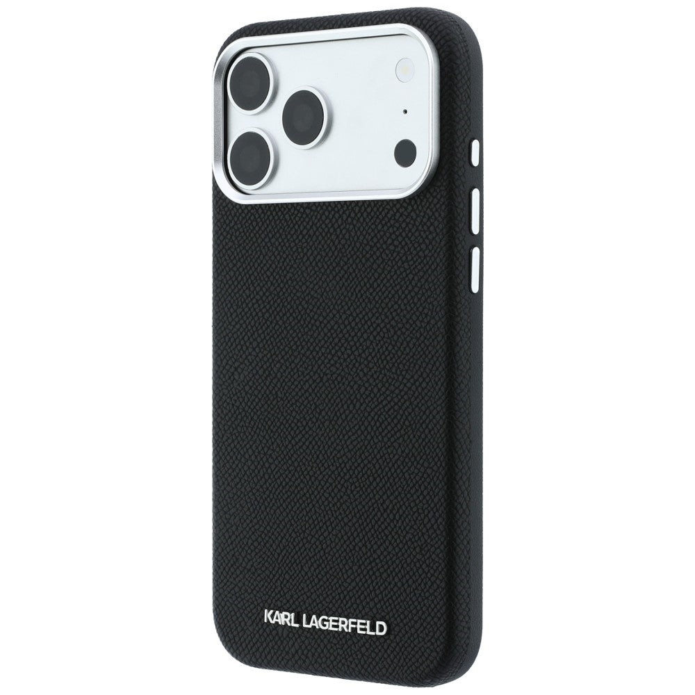 MagSafe-Hülle für Apple iPhone 18 Pro Max / 17 Pro Max, Karl Lagerfeld, Geprägtes Verlängertes Logo, Schwarz