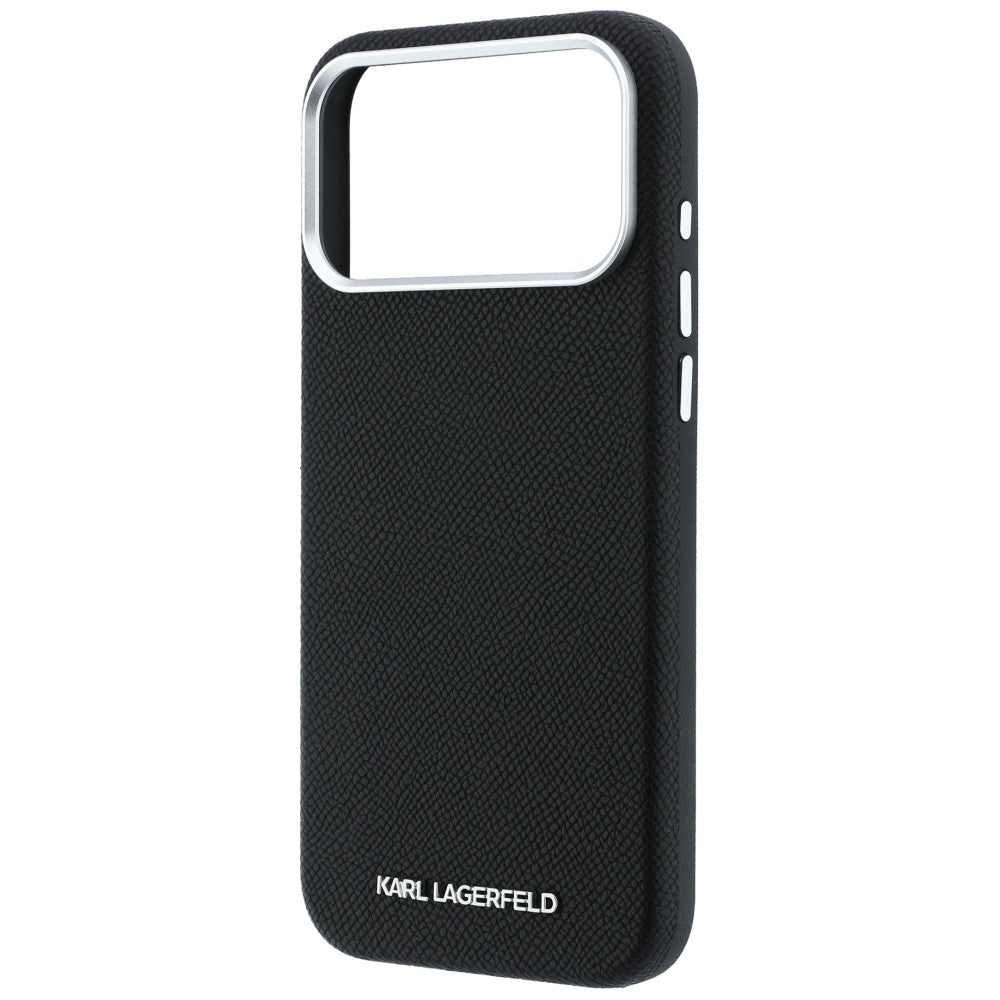 MagSafe-Hülle für Apple iPhone 18 Pro Max / 17 Pro Max, Karl Lagerfeld, Geprägtes Verlängertes Logo, Schwarz