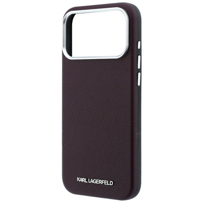 MagSafe Case for Apple iPhone 18 Pro Max / 17 Pro Max, Karl Lagerfeld, Grained Elongated Logo, Burgundy