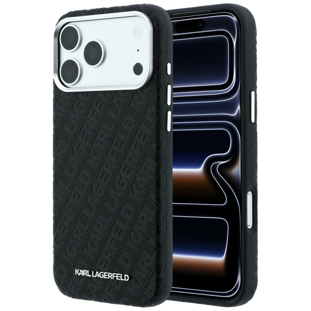 MagSafe-Hülle für Apple iPhone 18 Pro Max / 17 Pro Max, Karl Lagerfeld, geprägtes Metall-Logo, Schwarz