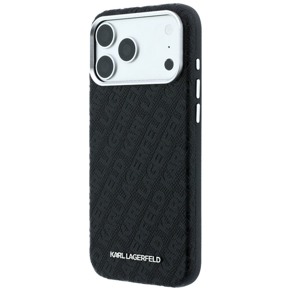 MagSafe-Hülle für Apple iPhone 18 Pro Max / 17 Pro Max, Karl Lagerfeld, geprägtes Metall-Logo, Schwarz