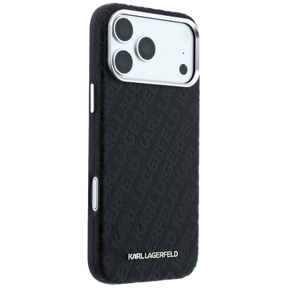 MagSafe-Hülle für Apple iPhone 18 Pro Max / 17 Pro Max, Karl Lagerfeld, geprägtes Metall-Logo, Schwarz