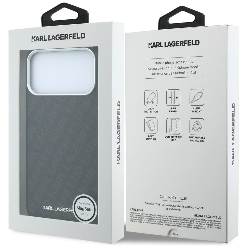 MagSafe-Hülle für Apple iPhone 18 Pro Max / 17 Pro Max, Karl Lagerfeld, geprägtes Metall-Logo, Schwarz