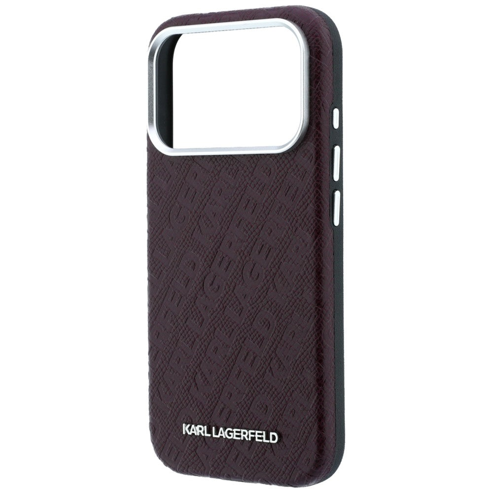 MagSafe-Hülle für Apple iPhone 18 Pro Max / 17 Pro Max, Karl Lagerfeld, geprägtes Metall-Logo, Weinrot