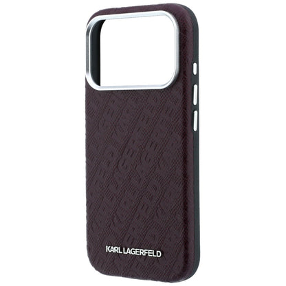 MagSafe-Hülle für Apple iPhone 18 Pro Max / 17 Pro Max, Karl Lagerfeld, geprägtes Metall-Logo, Weinrot