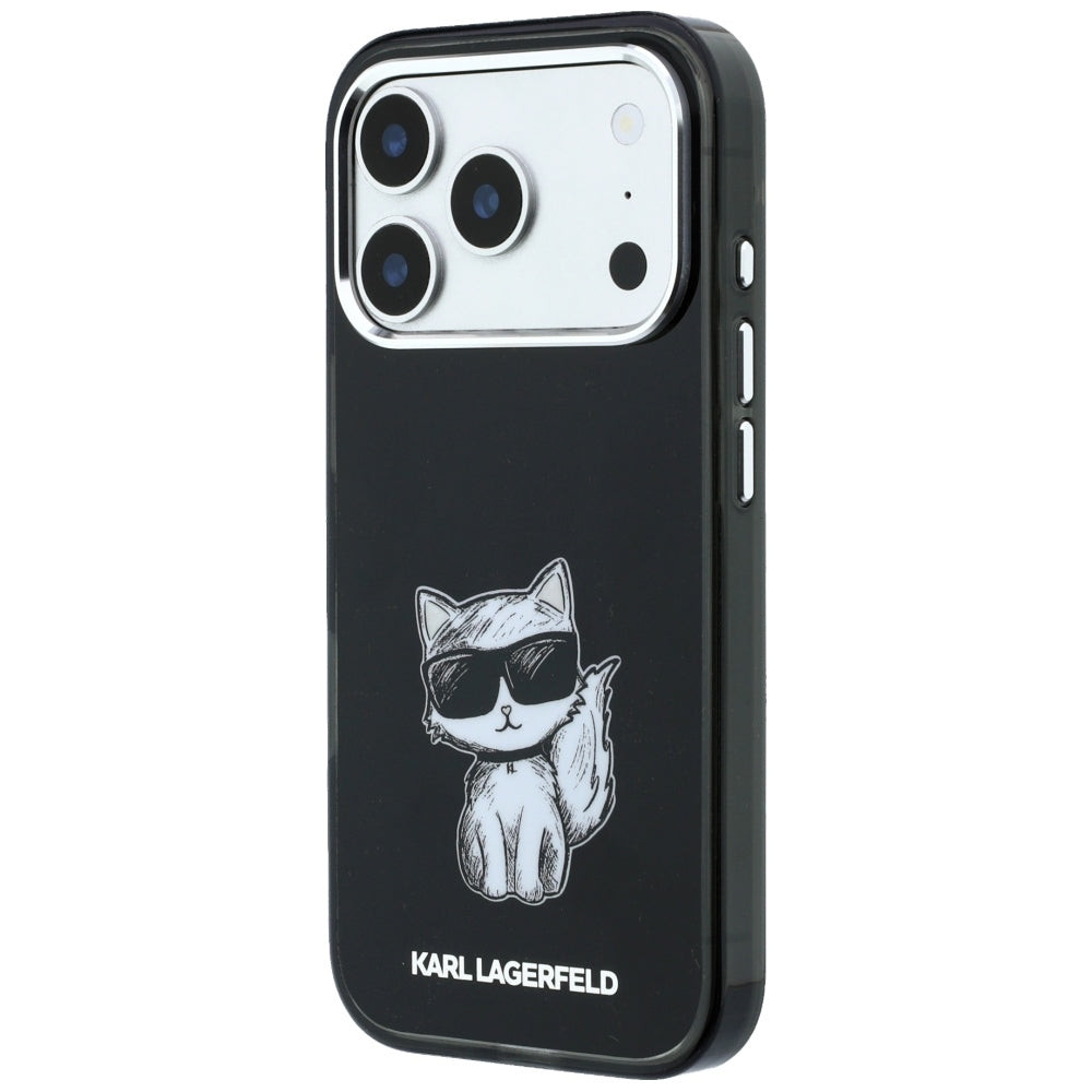 MagSafe-Hülle für Apple iPhone 18 Pro Max / 17 Pro Max, Karl Lagerfeld, IML Choupette Body Sketch Print, Schwarz