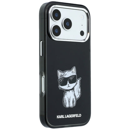 MagSafe-Hülle für Apple iPhone 18 Pro Max / 17 Pro Max, Karl Lagerfeld, IML Choupette Body Sketch Print, Schwarz