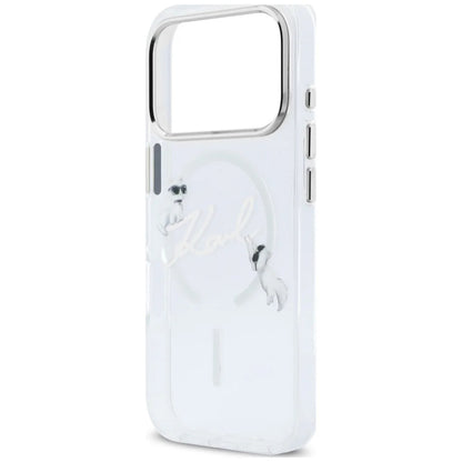 MagSafe-Hülle für Apple iPhone 18 Pro Max / 17 Pro Max, Karl Lagerfeld, IML Choupette Karl Script Logo, Transparent