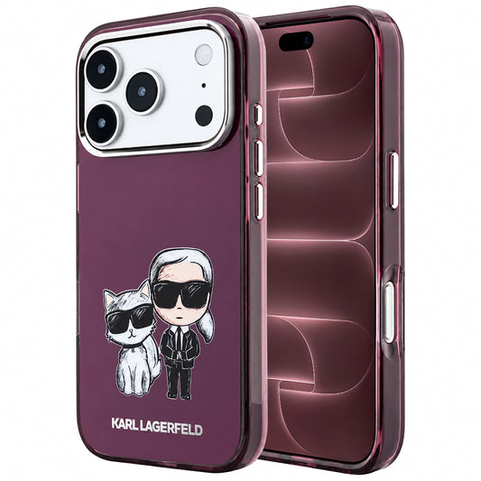 MagSafe-Hülle für Apple iPhone 18 Pro Max / 17 Pro Max, Karl Lagerfeld, IML KC Bodies Sketch Print, Weinrot