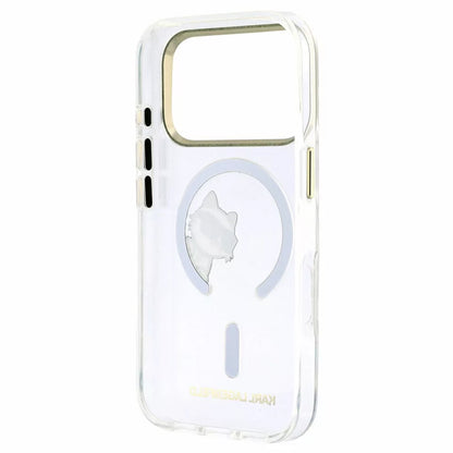 MagSafe-Hülle für Apple iPhone 18 Pro Max / 17 Pro Max, Karl Lagerfeld, IML Peekaboo Print und Metallrahmen, Transparent