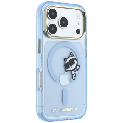MagSafe-Hülle für Apple iPhone 18 Pro Max / 17 Pro Max, Karl Lagerfeld, IML Peekaboo Print and Metal Frame, Bleu