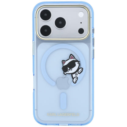MagSafe-Hülle für Apple iPhone 18 Pro Max / 17 Pro Max, Karl Lagerfeld, IML Peekaboo Print and Metal Frame, Bleu