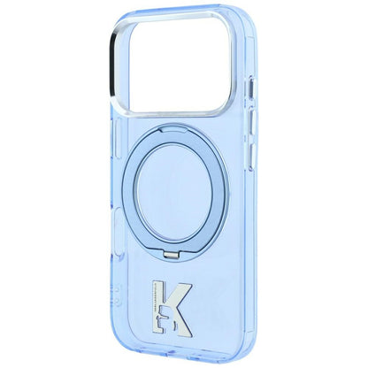 MagSafe-Hülle für Apple iPhone 18 Pro Max / 17 Pro Max, Karl Lagerfeld, IML Ring Stand Kameo Metall, Blau
