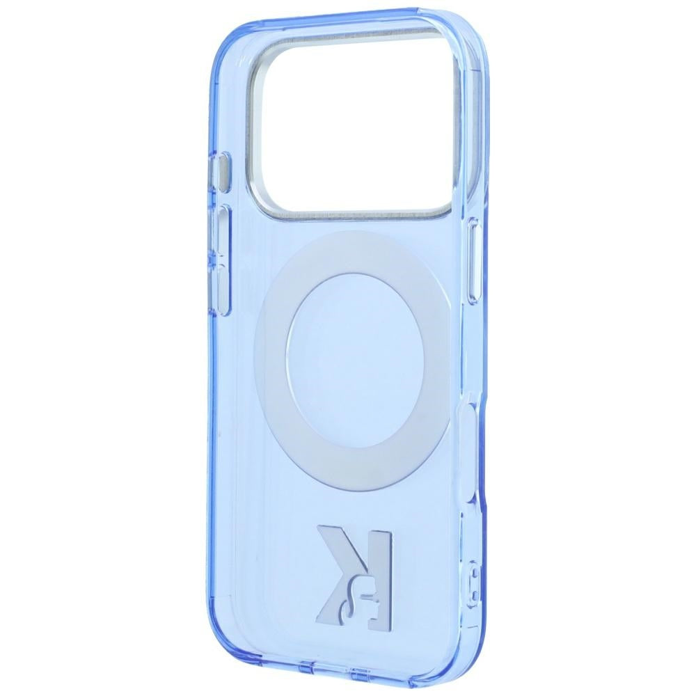 MagSafe-Hülle für Apple iPhone 18 Pro Max / 17 Pro Max, Karl Lagerfeld, IML Ring Stand Kameo Metall, Blau