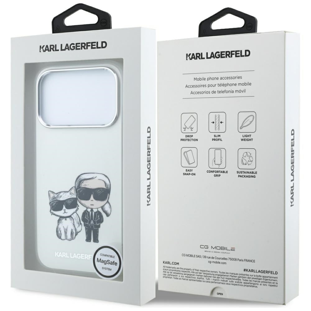 MagSafe-Hülle für Apple iPhone 18 Pro Max / 17 Pro Max, Karl Lagerfeld, KC Bodies Sketch, Beige